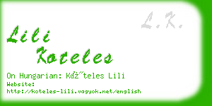 lili koteles business card